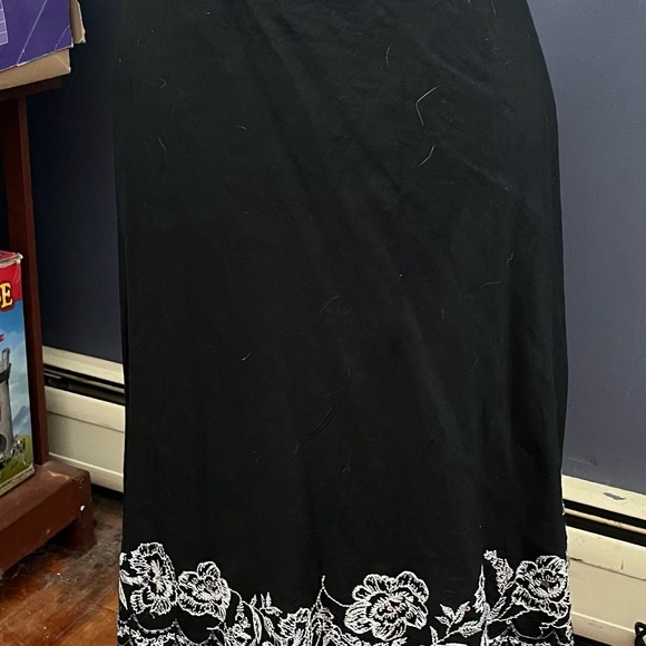 Black Skirt with Silver Embroidery - Picture 2 of 5